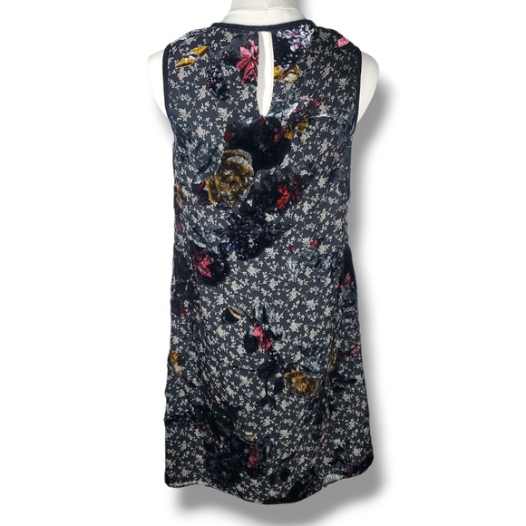 Max Studio Floral Velvet Burnout Dress Women Small Black Whimsigoth Forest Fairy - Picture 3 of 9